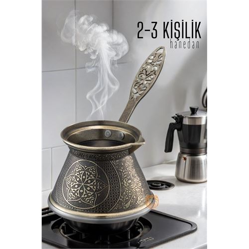 Lisinya 4 ADET Cezve 2-3 Kişilik ZAMAK İndüksiyon Tabanlı 720005 Toptan Paket - Lisinya