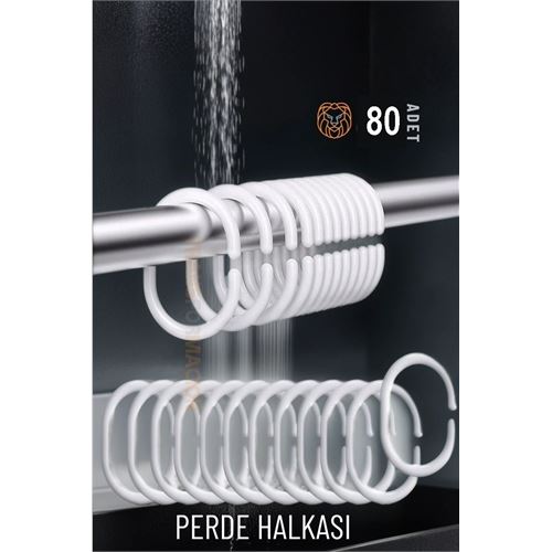 Lisinya  80 ADET Banyo Perde Halkaları   718033 Toptan Paket - Lisinya