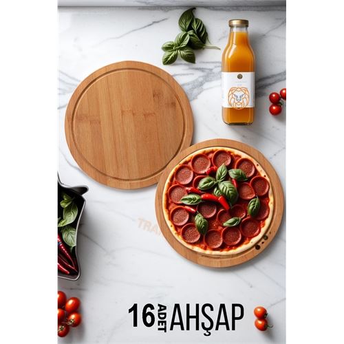 Lisinya 16  ADET Pizza Sunum ve Kesim Tahtası  719916  Toptan Paket - Lisinya