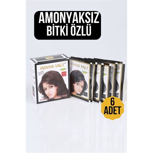 Lisinya Siyah Amonyaksız Bitki Özlü 6 Lı Paket Saç Kınası - Lisinya