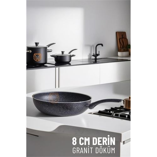 Lisinya 8 Cm Derin Wok Tava Granit Döküm L.Kinnaird - Lisinya