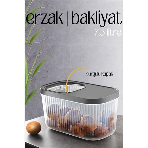 Lisinya MultiBox Erzak Bakliyat Kutusu Sürgülü Kapak 7.5 Litre - Lisinya