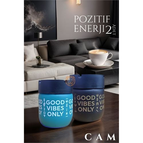 Lisinya Cam Küllük Good Vibes Dumansız 2 ADET - Lisinya