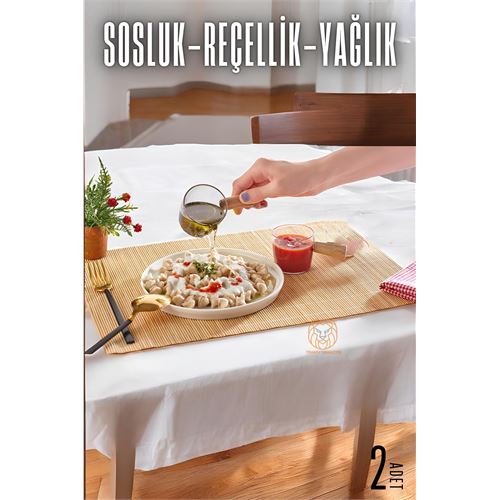 Lisinya Reçellik Sosluk  Ahşap Saplı Mika 2 ADET - Lisinya