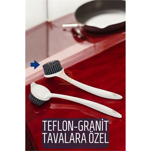 Lisinya Teflon ve Granit Tava Tencere Fırçası Silikon Teflon Fırçası - Lisinya