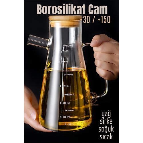 Lisinya Yağ Sirke Şişesi Borosilikat Cam 900 ML  A.Verbrugge Design - Lisinya