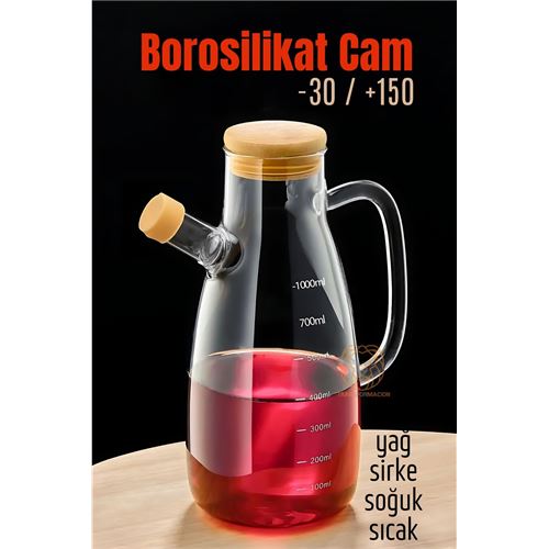 Lisinya Yağ Sirke Şişesi Borosilikat Cam 1000 ML  A.Verbrugge Design - Lisinya