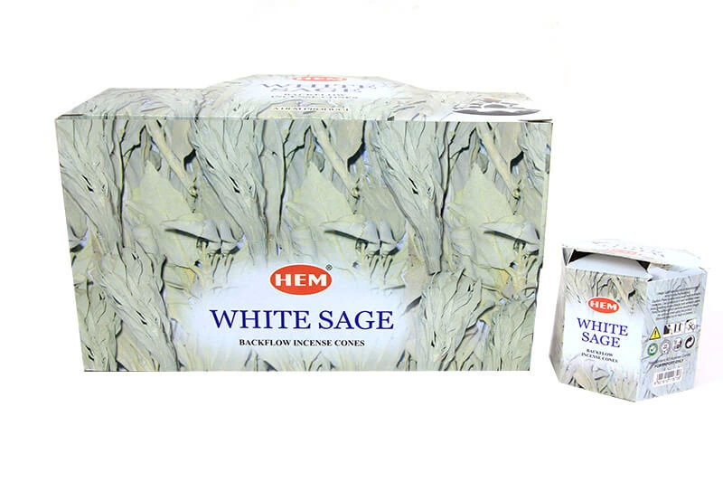 White Sage Back Flow Cones - Lisinya