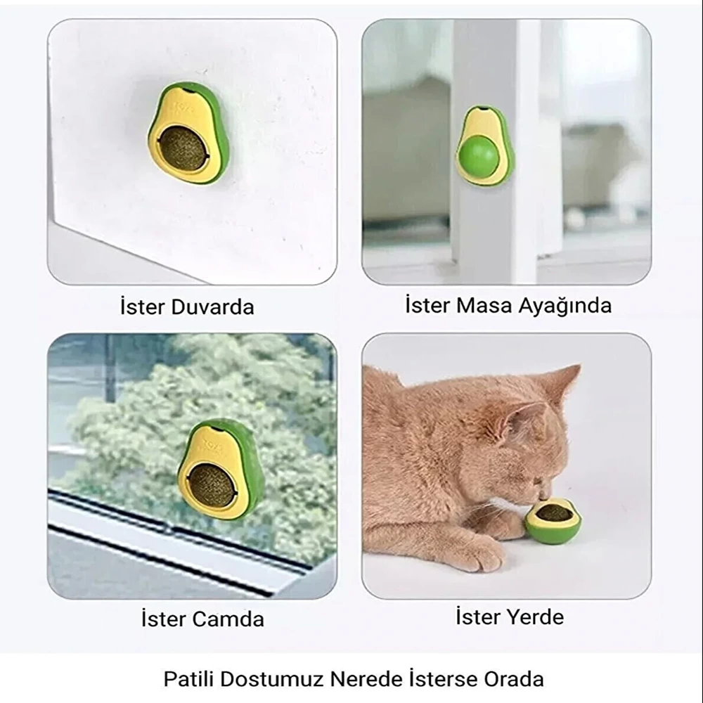 Avokado Tasarımlı Kedi Yalama Topu - Lisinya