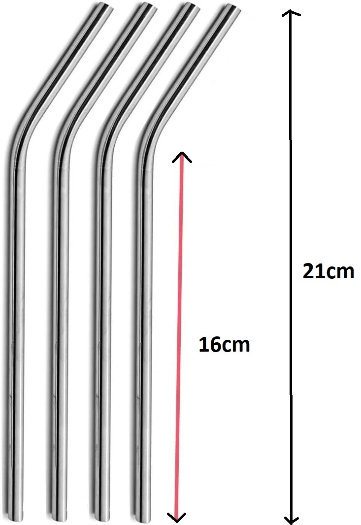 Çelik Pipet Paslanmaz Çelik Metal Meşrubat Pipeti Ve Pipet Temizleme Fırçası Seti 5 Parça - Lisinya