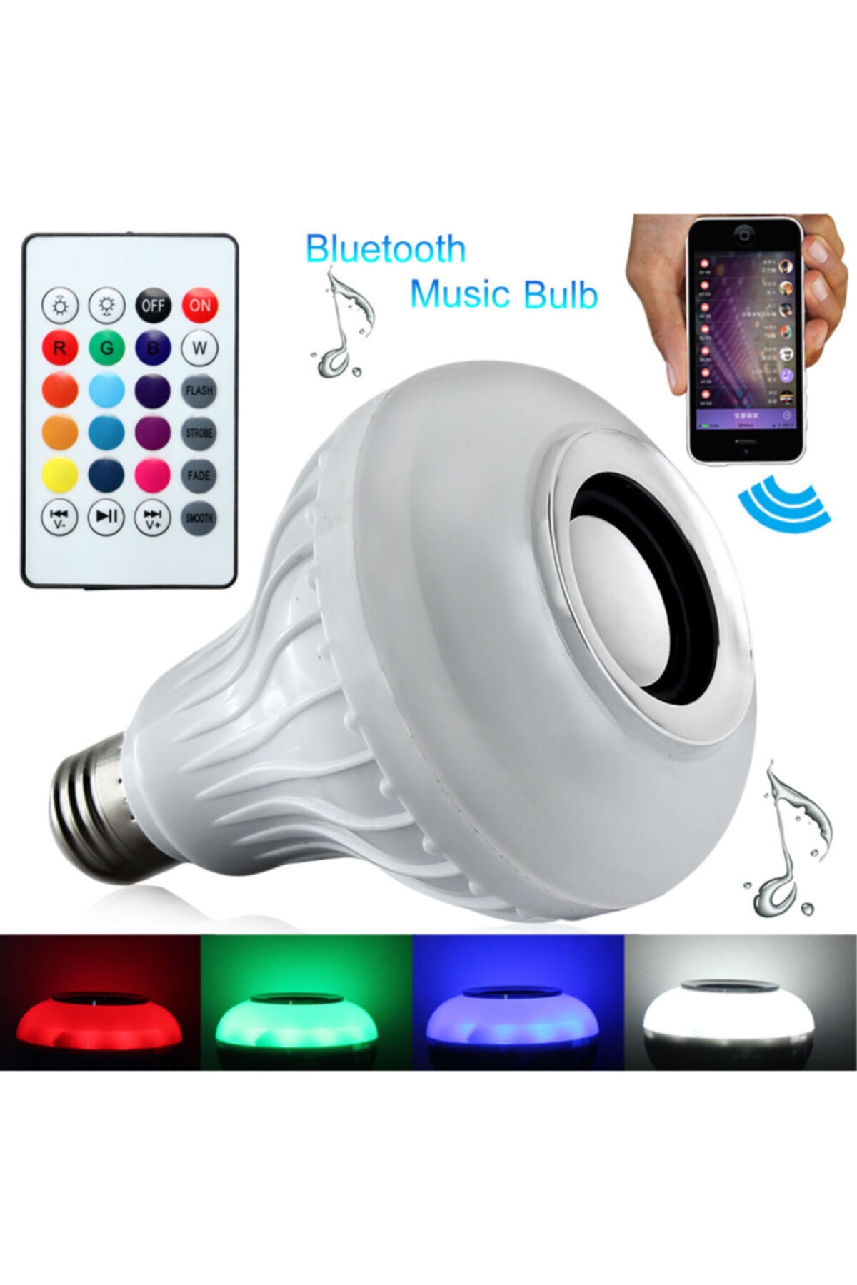 Bluetooth Hoparlör Akıllı Led Ampul Lamba (4767) - Lisinya