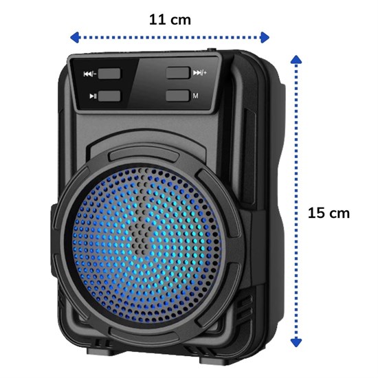 Mini Hoparlör Işıklı Taşınabilir Bluetooth Wireless FM Radyolu Sd Kart ve USB Girişli Hoparlör (4767) - Lisinya