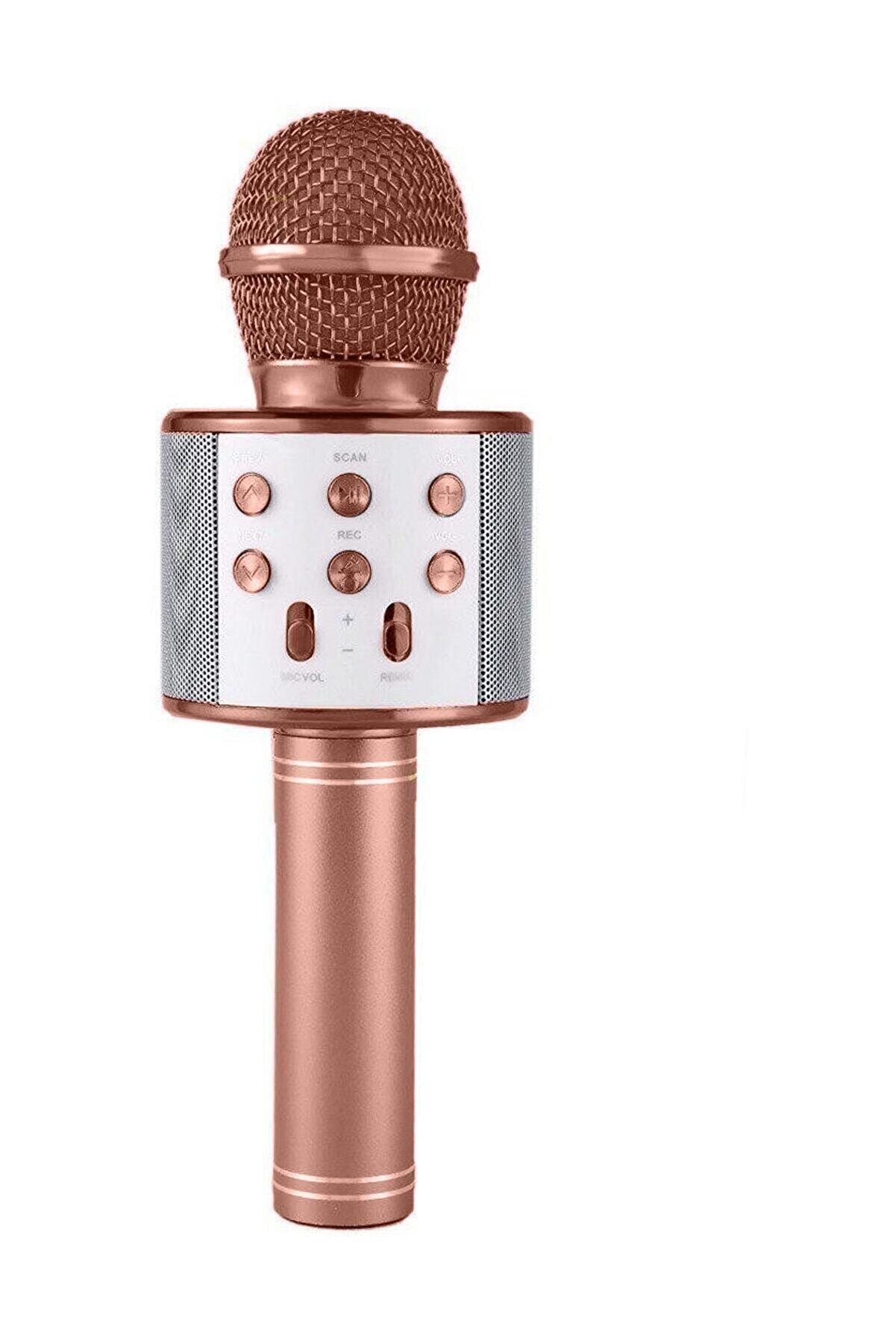 Karaoke Mikrofonlu Hoparlör - Şarjlı -Bluetooth Rose Gold (4767) - Lisinya