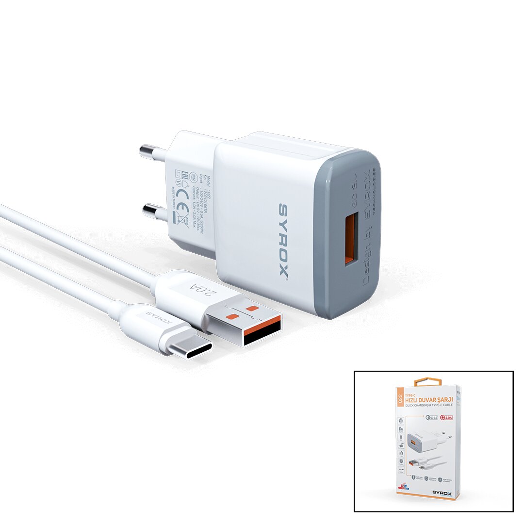 TYPE-C - USB SET HIZLI EV ŞARJ ALETİ IPHONE 15 UYUMLU 2.0A (4767) - Lisinya