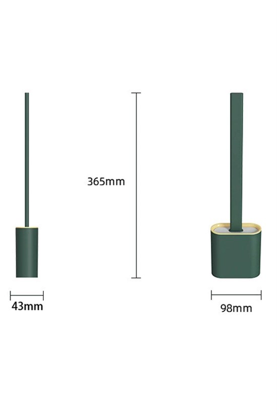 Duvara Monte Edilebilir Kapaklı Askılı Klozet Yumuşak Silikon Başlıklı Tuvalet Fırçası Seti (4767) - Lisinya