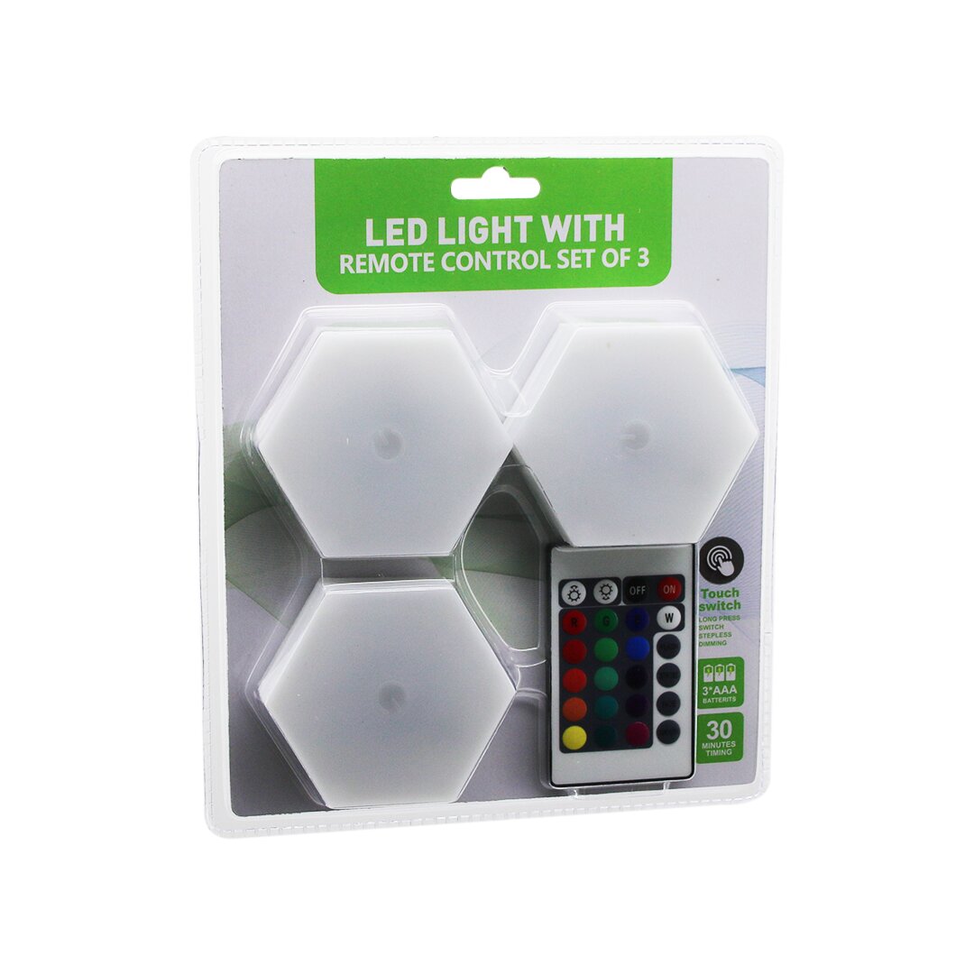 3PCS - ALTIGEN - RGB   KUMANDALI - PİLLİ - DOKUNMATİK  LAMBA SETİ  6 LED (4767) - Lisinya