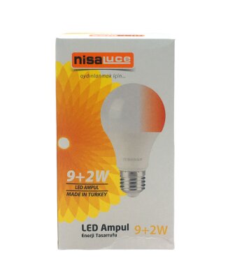 NİSALUCE EAMP-074/BK 9+2W E27 BEYAZ-KIRMIZI LED AMPUL (4767) - Lisinya