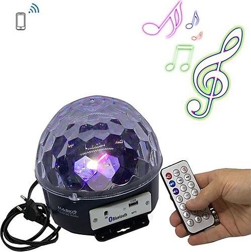 Bluetooth Sd Aux Usb Led Disko Lamba Topu Speaker (4767) - Lisinya