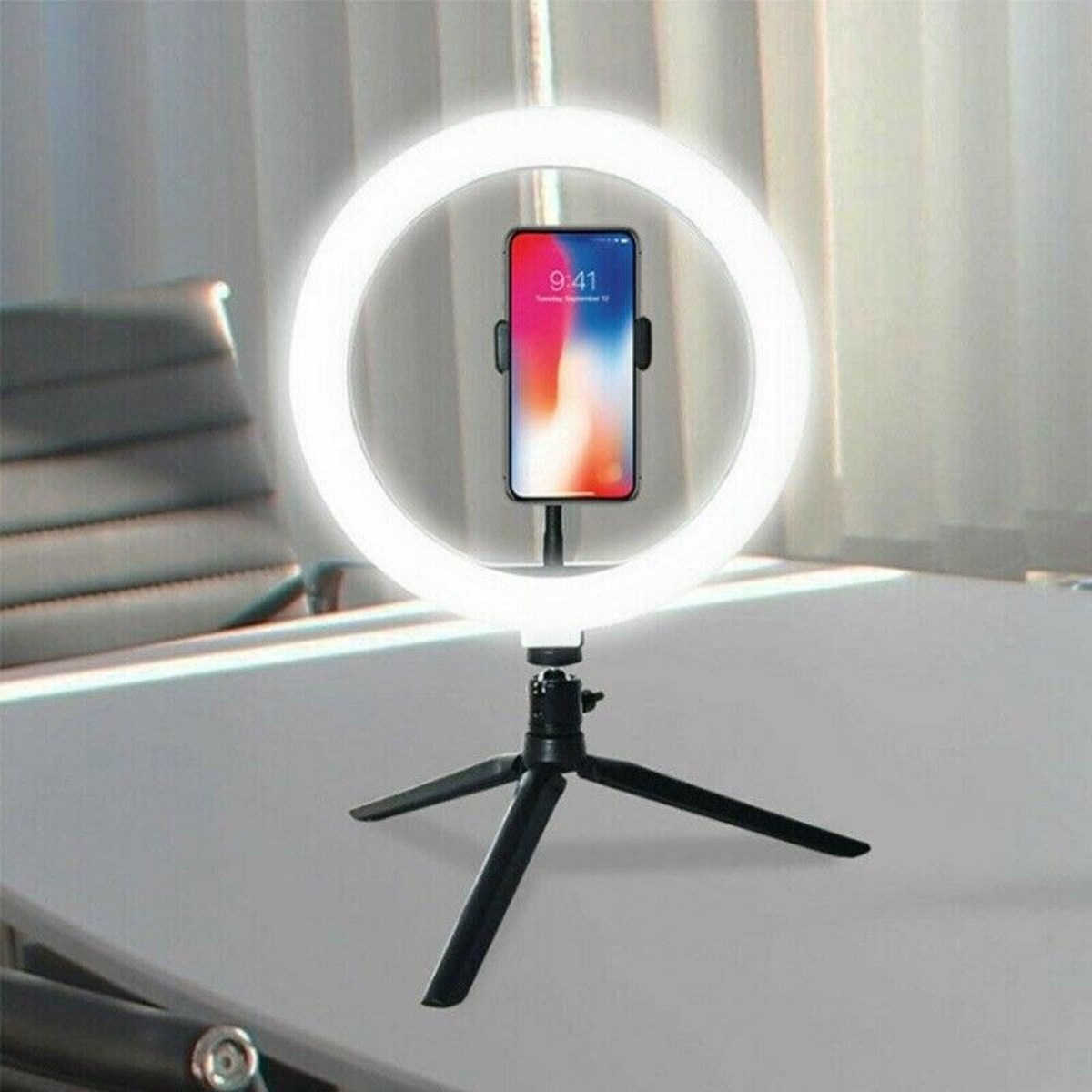 10inç 26cm Youtube Instagram Tiktok Selfie Stüdyo Video Fotoğraf Ring Light Tripod Led Halka Işık (4767) - Lisinya