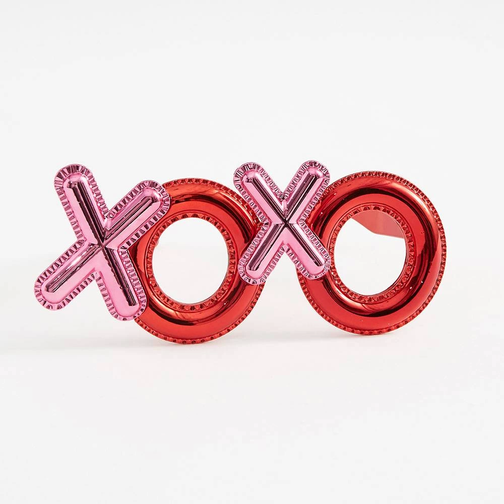 Kırmızı Renk Xoxo Yazılı Parti Gözlüğü 17x7 Cm - Lisinya