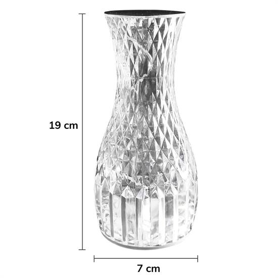 Sürahi Model USB Şarjlı Kumandalı 16 Farklı Işık Modlu Masa Üstü Kristal Akrilik Lamba Led (4767) - Lisinya