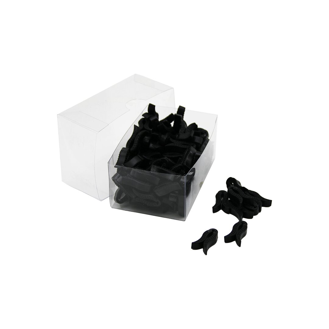 PLASTİK   SİYAH LALE   100PCS  EŞARP ŞAL KLİPSİ (4767) - Lisinya