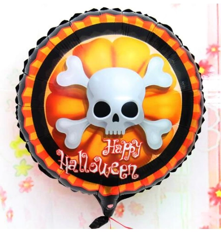 Halloween İskelet Kuru Kafa Folyo Balon 18 İnç - Lisinya