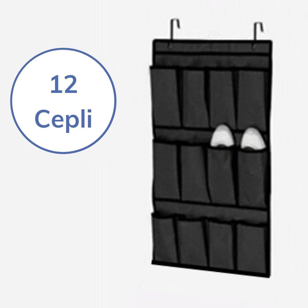 12 Cepli Kapı Arkası Çok Amaçlı Organizer Düzenleyici Aparat (4767) - Lisinya