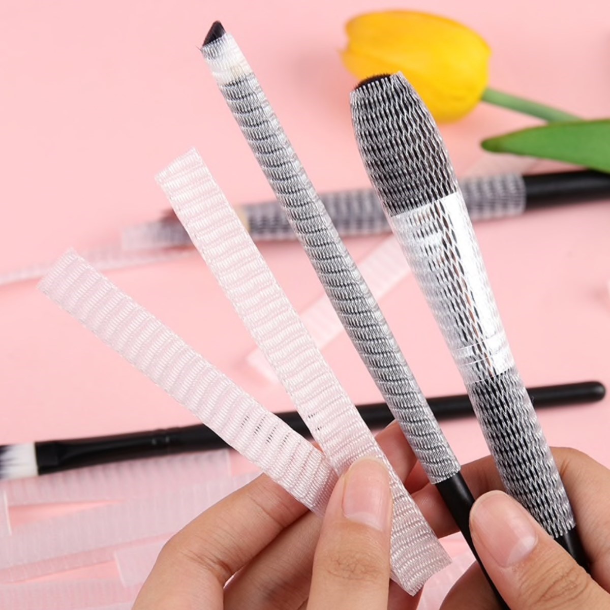 Makyaj Far Allık Kontür Eyeliner Fırça Malzemeleri Ürünleri Koruyucu File Kapak Örgü Kılıf Set 20li (4767) - Lisinya