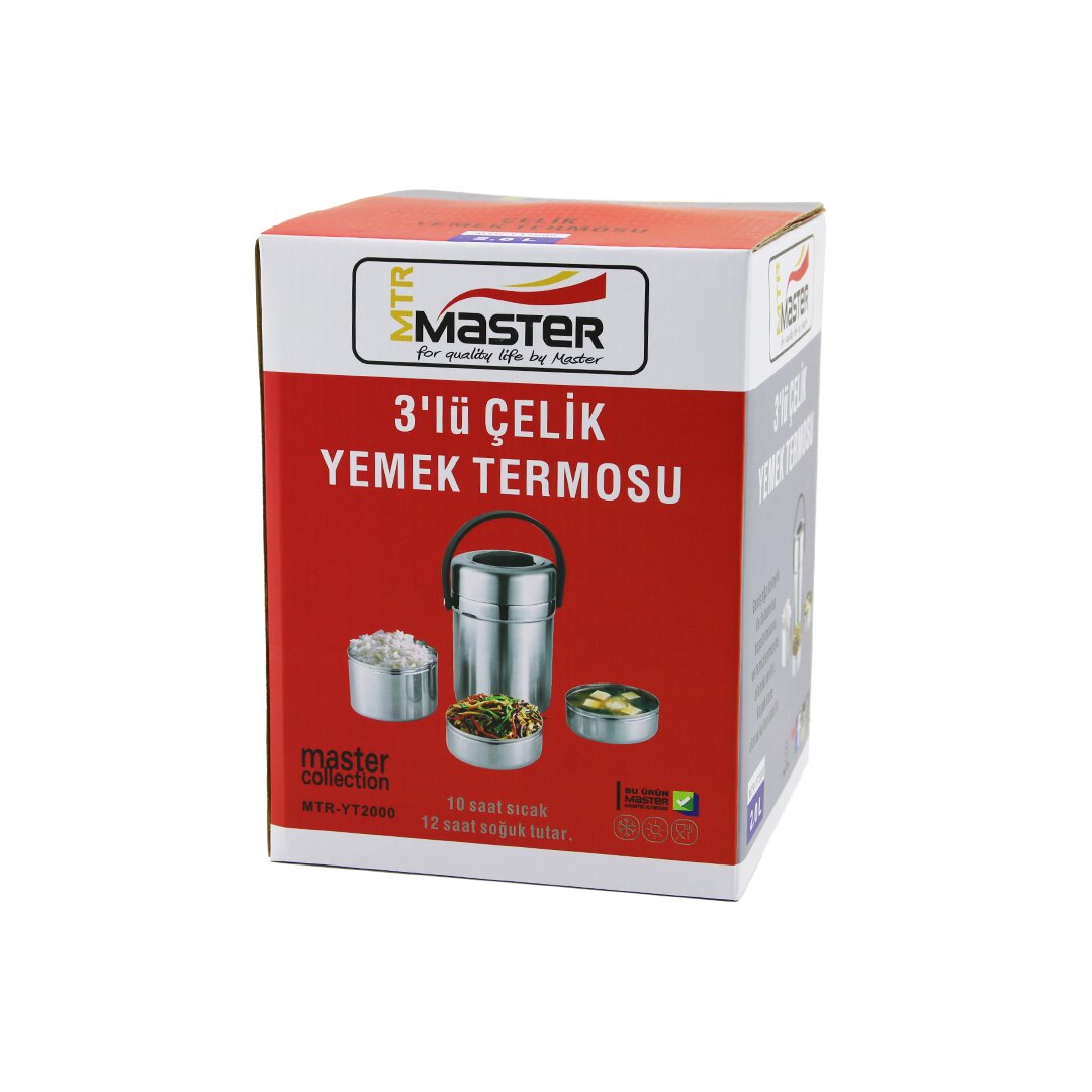 3LÜ ÇELİK YEMEK TERMOSU SEFER TASI 2LT (4767) - Lisinya