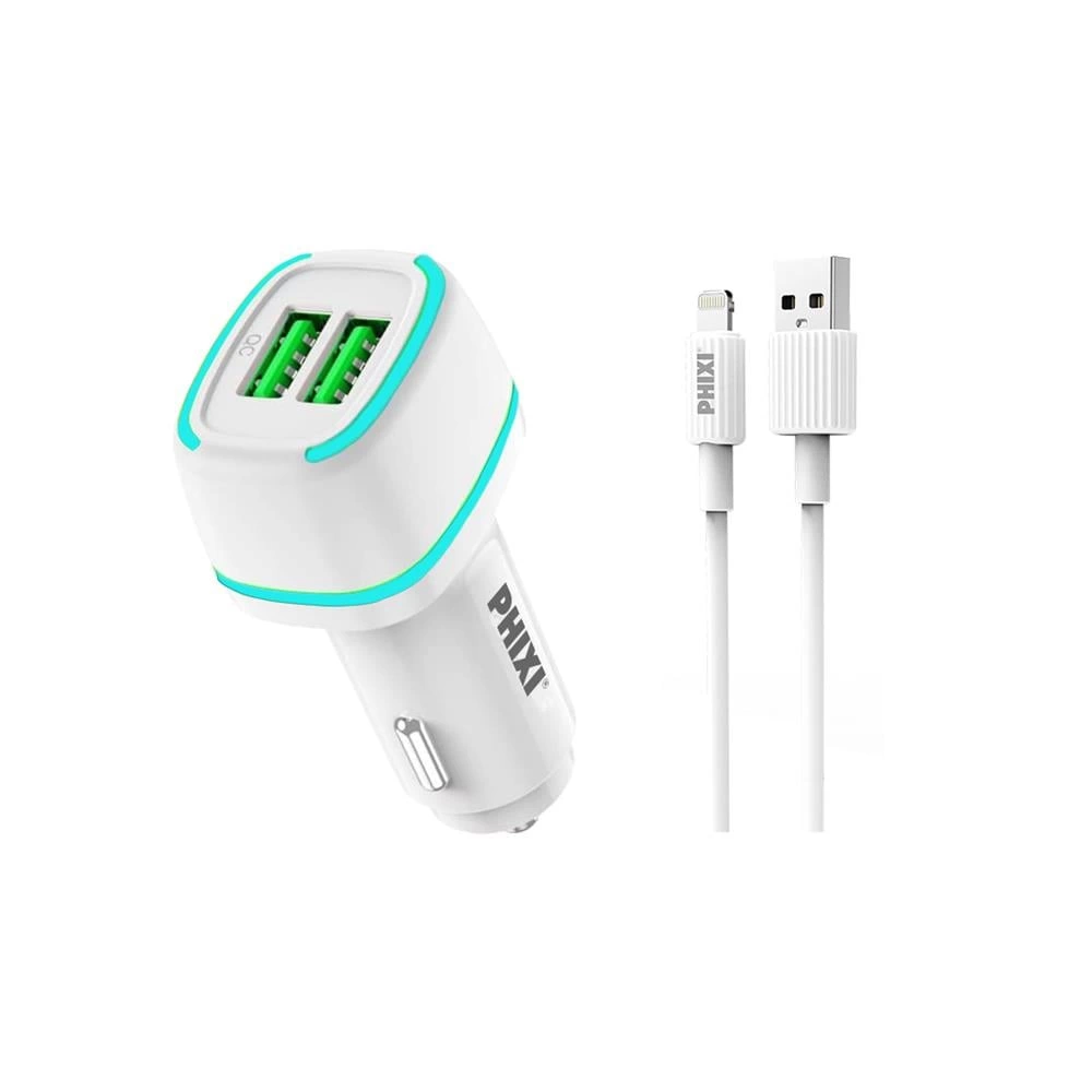 Force Qcc571l Çift Çıkışlı Fast Lightning Usb Kablolu Araç Şarj Cihazı - Lisinya