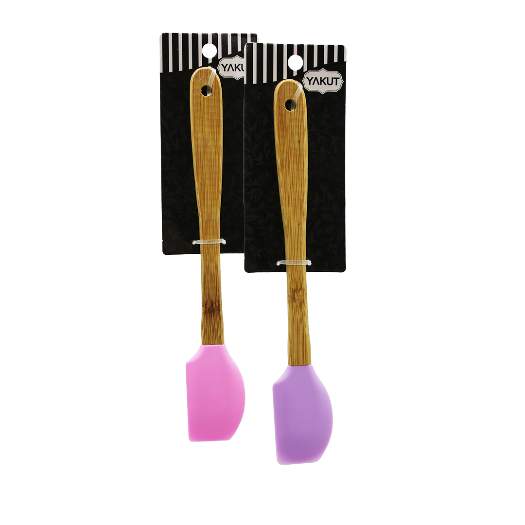 BAMBU AHŞAP SAPLI SİLİKON PASTA SPATULA (4767) - Lisinya