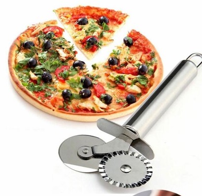 Çİft Başlı Metal Pizza Kesici ve Hamur Ruleti (4767) - Lisinya