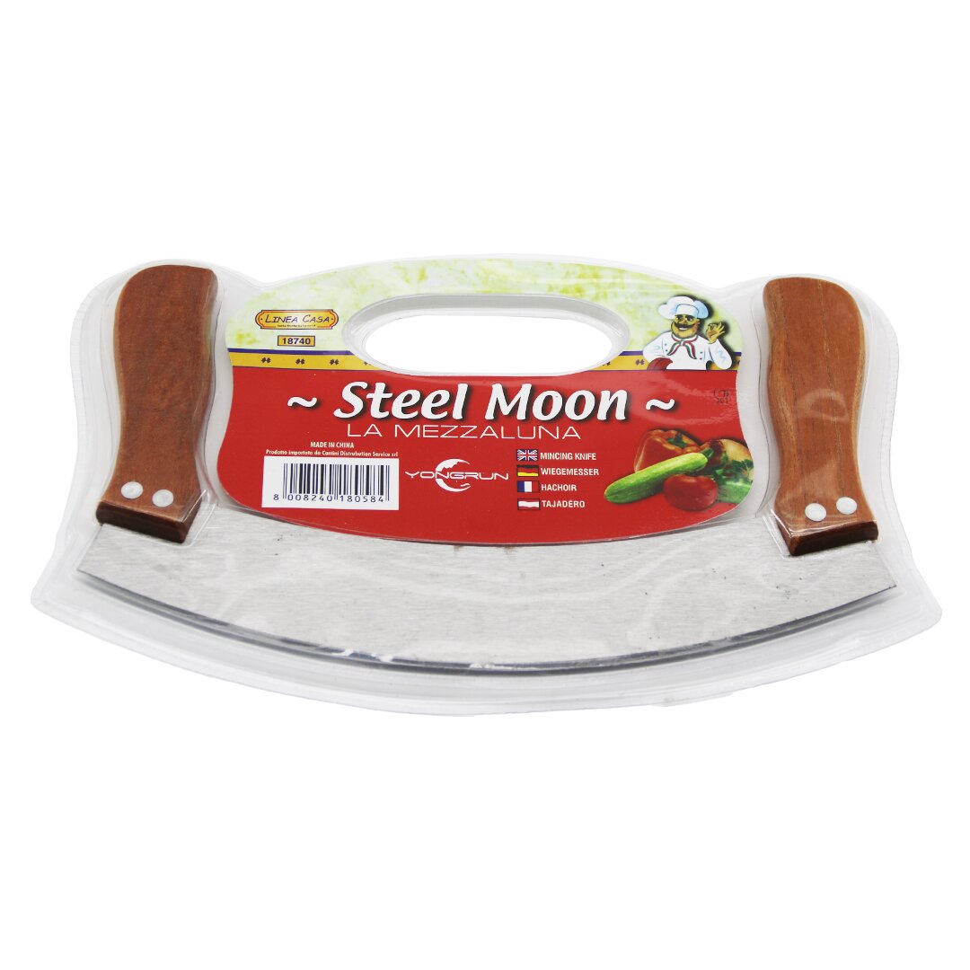 STEEL MOON ÇİFT AHŞAP SAPLI ZIRH BIÇAK KESİCİ - DOĞRAYICI (4767) - Lisinya