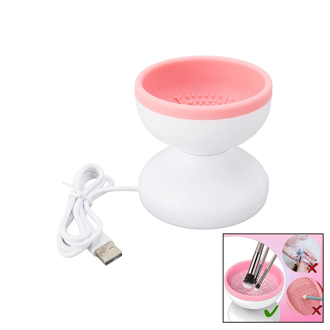 MAKEUP BRUSH CLEANER MAKYAJ FIRÇA TEMİZLEME MAKİNESİ  USB ÇALIŞMA - SİLİKON TIRTIKLI HAZNE (4767) - Lisinya