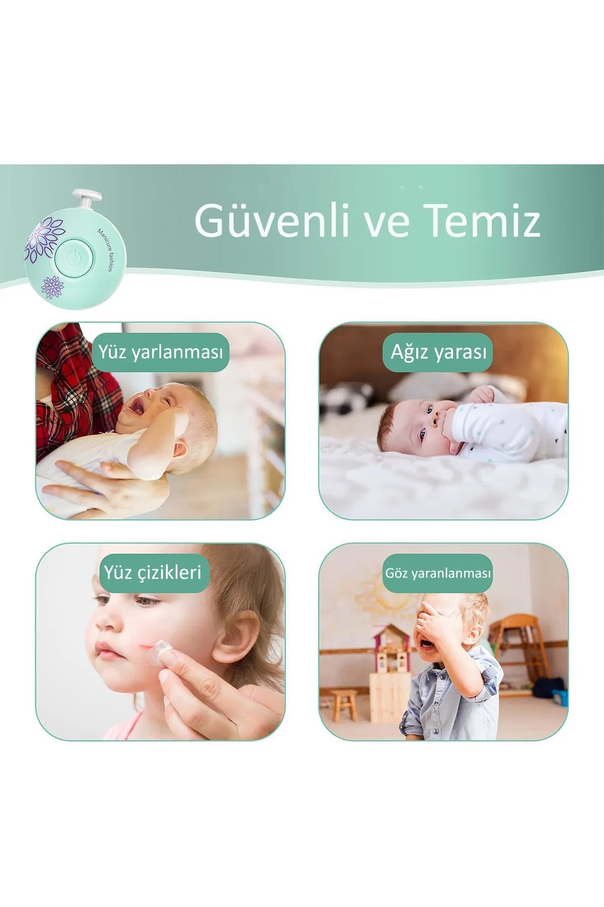 6 Başlıklı Pilli Tırnak Törpüsü ( Bebekler Kullanılabilir )  (4767) - Lisinya