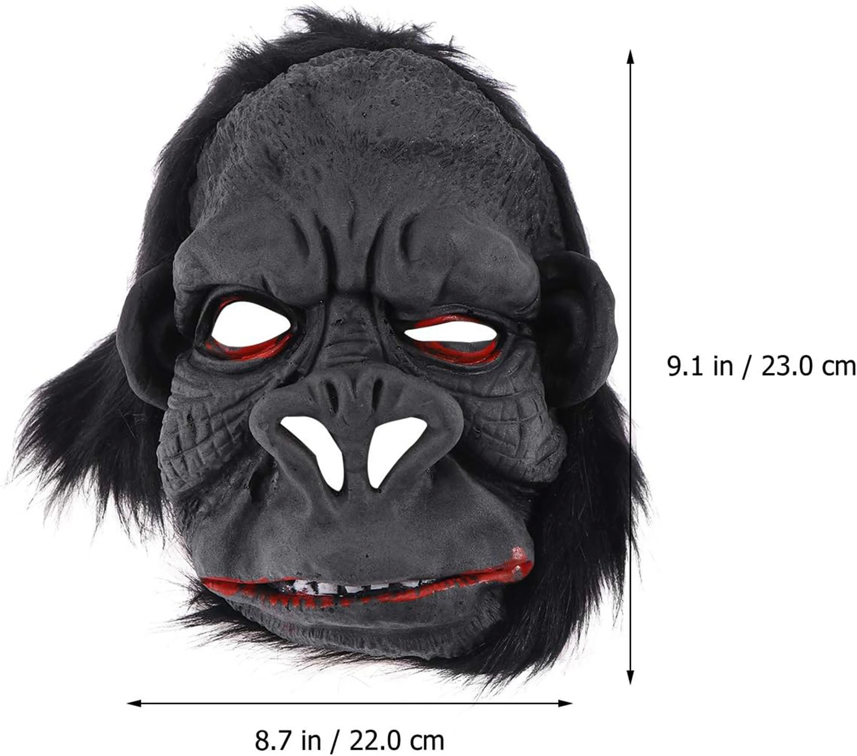 Lateks Goril Maskesi Maymun Maskesi Et Maskesi Orangutan Siyah Saçlı 1 No - Lisinya