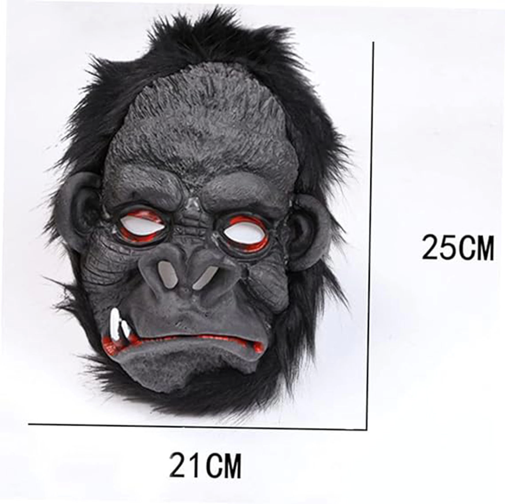 Lateks Goril Maskesi Maymun Maskesi Et Maskesi Orangutan Siyah Saçlı 4 No - Lisinya