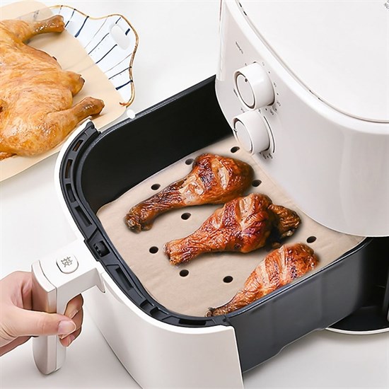 50 Adet Air Fryer Pişirme Kağıdı Tek Kullanımlık Hava Fritöz Yapışmaz Yağlı Kağıt Delikli Model (4767) - Lisinya