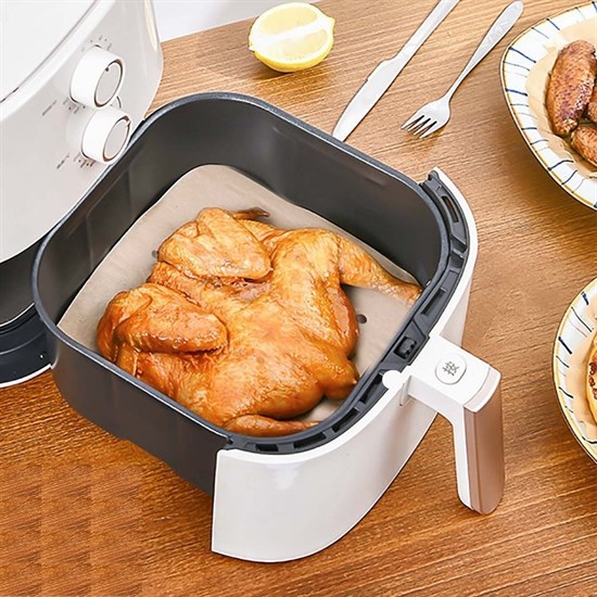 50 Adet Air Fryer Pişirme Kağıdı Tek Kullanımlık Hava Fritöz Yapışmaz Yağlı Kağıt Delikli Model (4767) - Lisinya