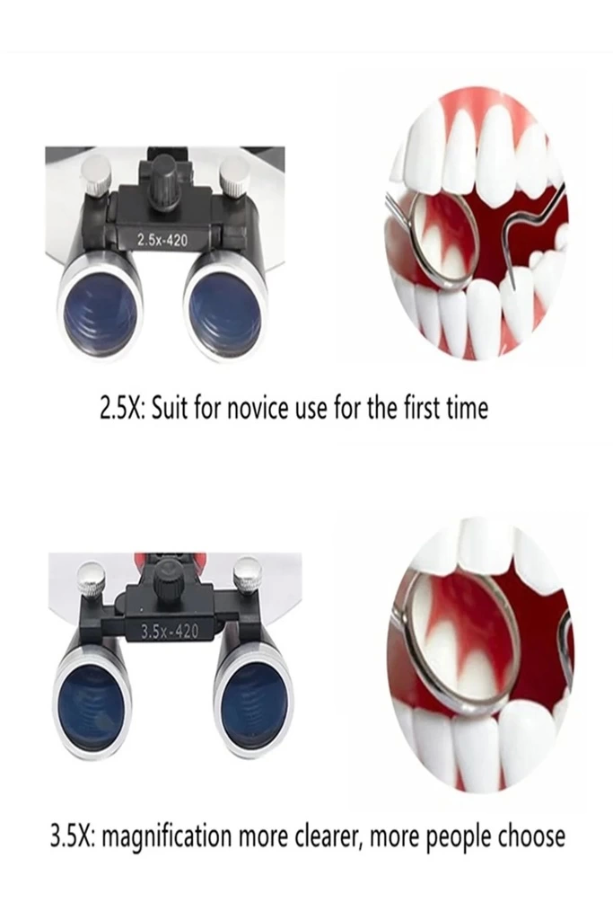 3.5x420mm  Diş Cerrahi Gözlük Lens Büyüteç,taşıma Çantalı - Lisinya