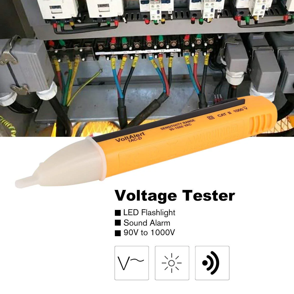 Dedektörlü Temassız Işıklı Kablo Voltaj Test Elektrik Kaçak Dijital Kontrol Kalemi Cihazı (4767) - Lisinya