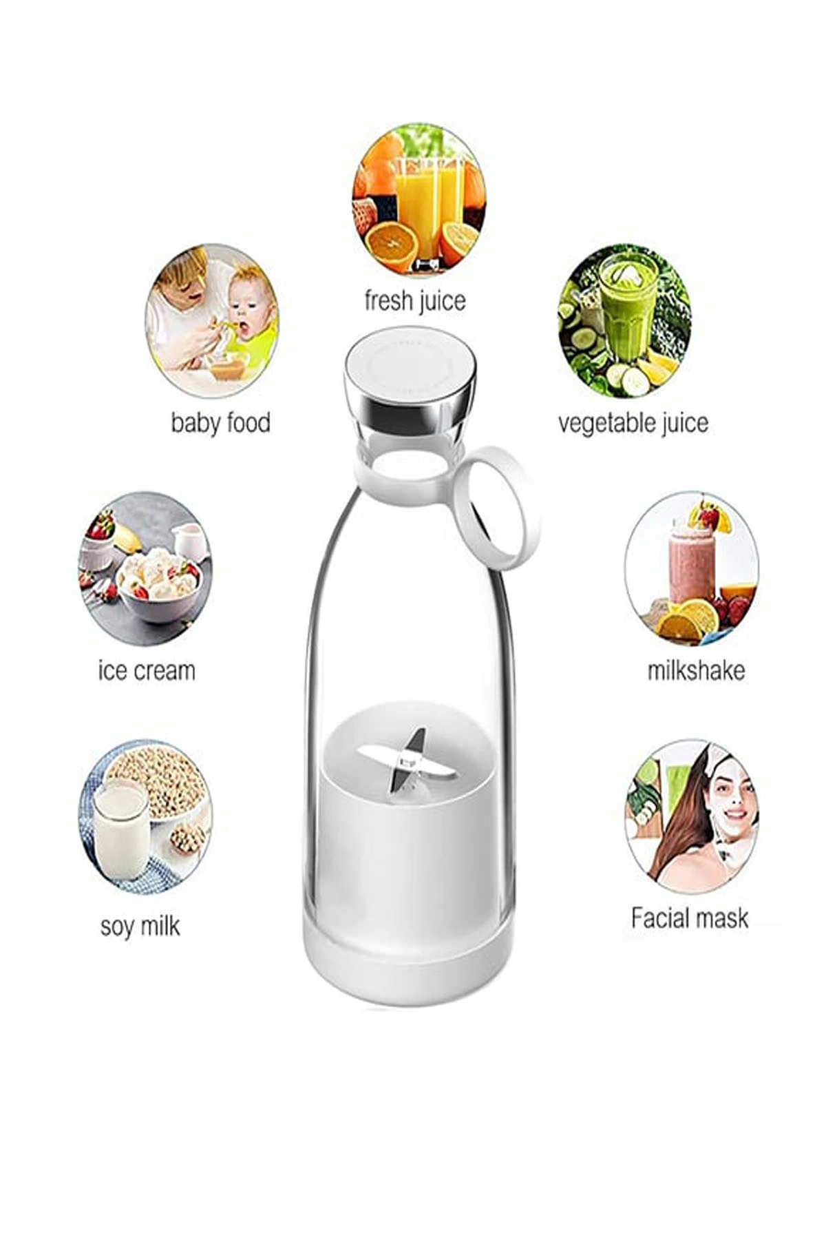 Taşınabilir Mini Blender Beyaz - Lisinya