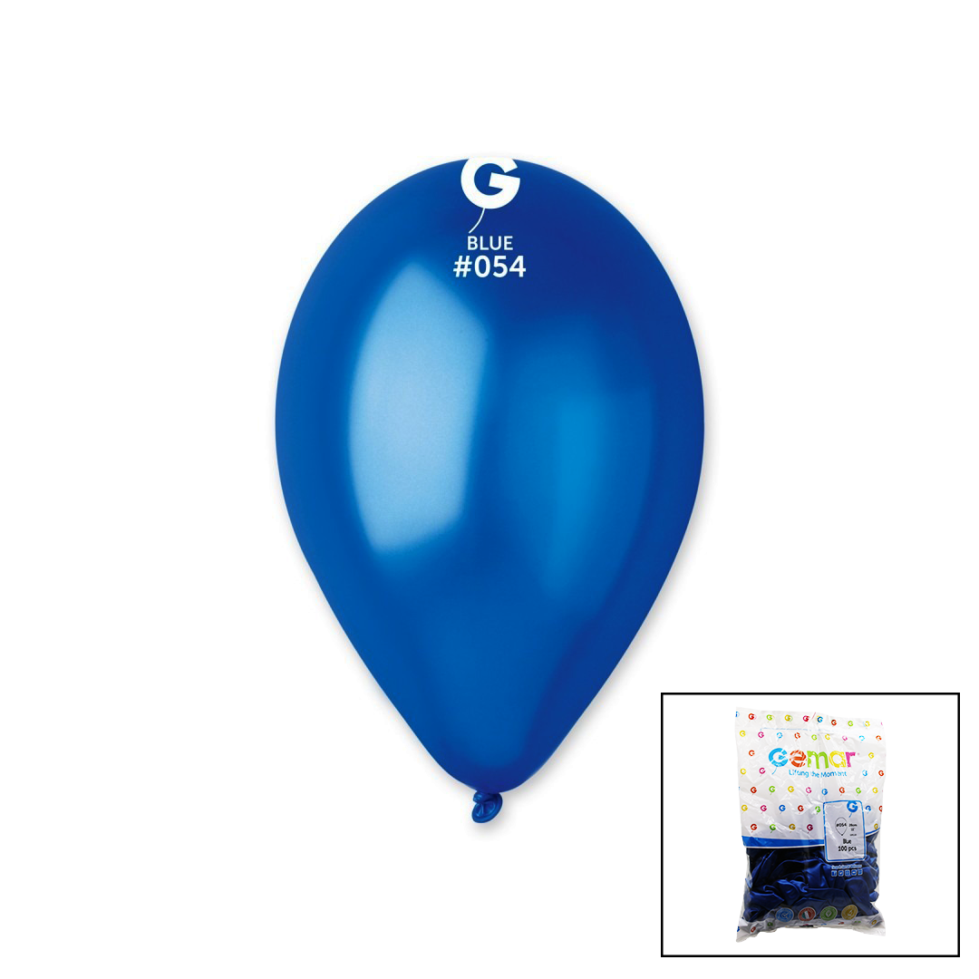 GM-110-36-54 METALİK - MAVİ BALON 11&apos;&apos; - 28CM - 100 PARÇA (4767) - Lisinya