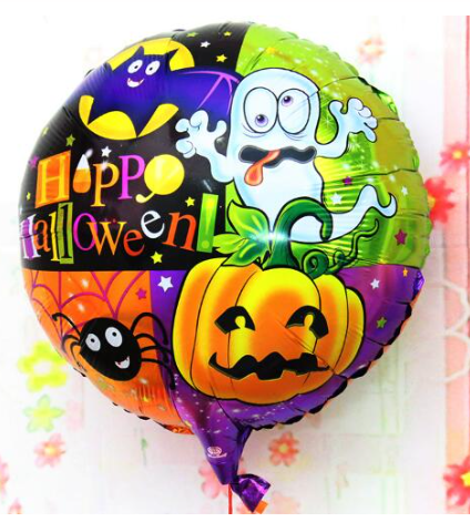 Halloween Örümcekli Kabaklı Folyo Balon 18 inç (4767) - Lisinya