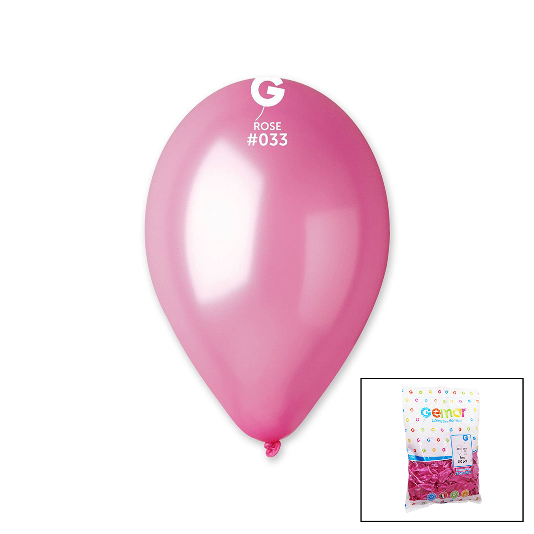 GM-110-33 METALİK - PEMBE BALON 11&apos;&apos; - 28CM - 100 PARÇA (4767) - Lisinya