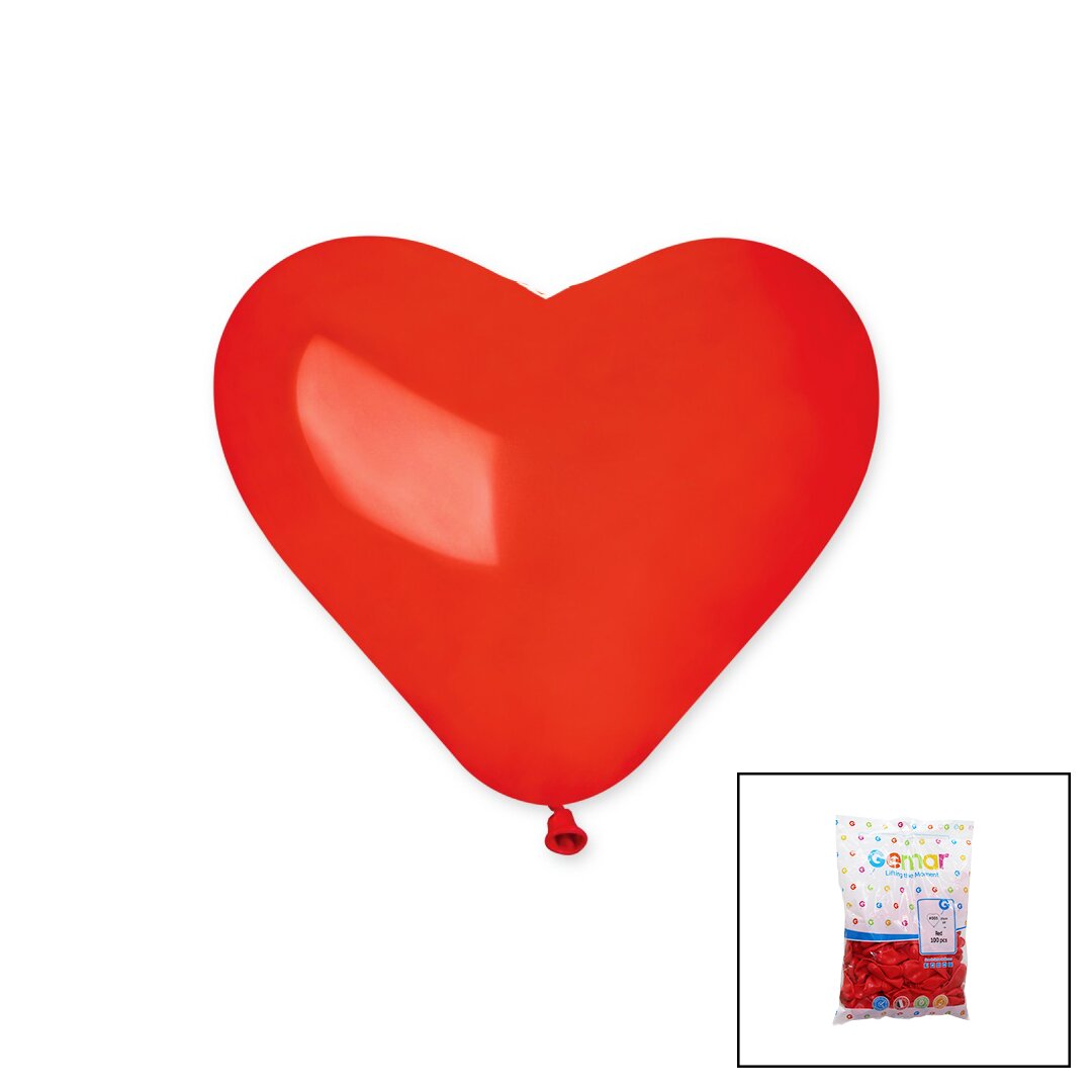 KIRMIZI KALP BALON 10 İNÇ - 25CM - 100PCS (4767) - Lisinya