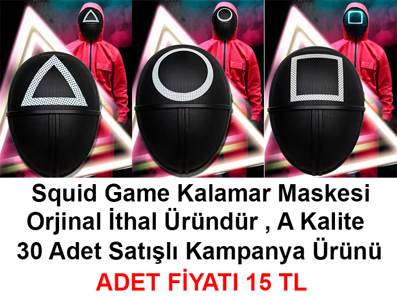 Squid Game Maskesi 3 Model Toplam 30 Adet İthal Orjinal A Kalite Maske - Kampanya Ürünü (4767) - Lisinya