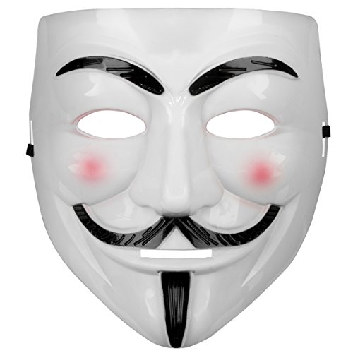 Beyaz Renk Pembe Yanaklı İthal V For Vendetta Maskesi (4767) - Lisinya