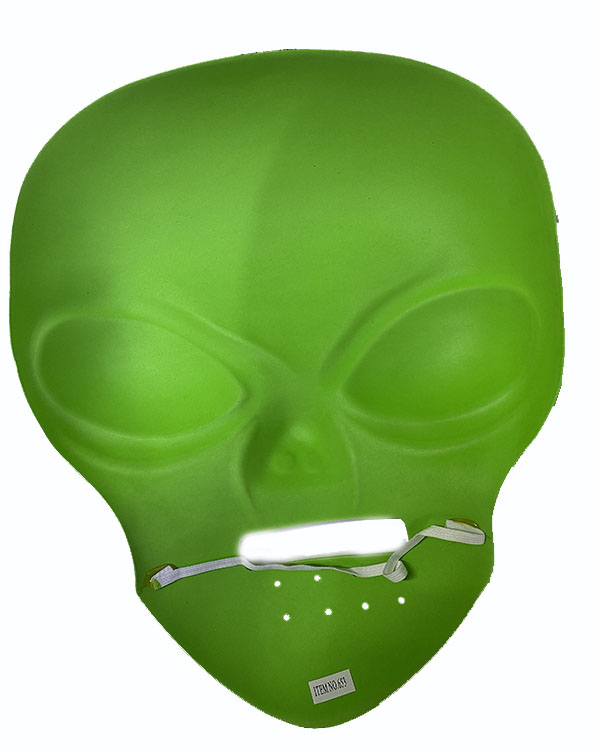 Ghoulish Productions Green Alien Mask 45x30 cm ( UZAYLI ) (4767) - Lisinya